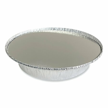BOARDWALK Round Aluminum To-Go Containers with Lid, 24 oz, 7 in. Diameter x 1.47 in.h, Silver, 200PK BWKROUND7COMBO
